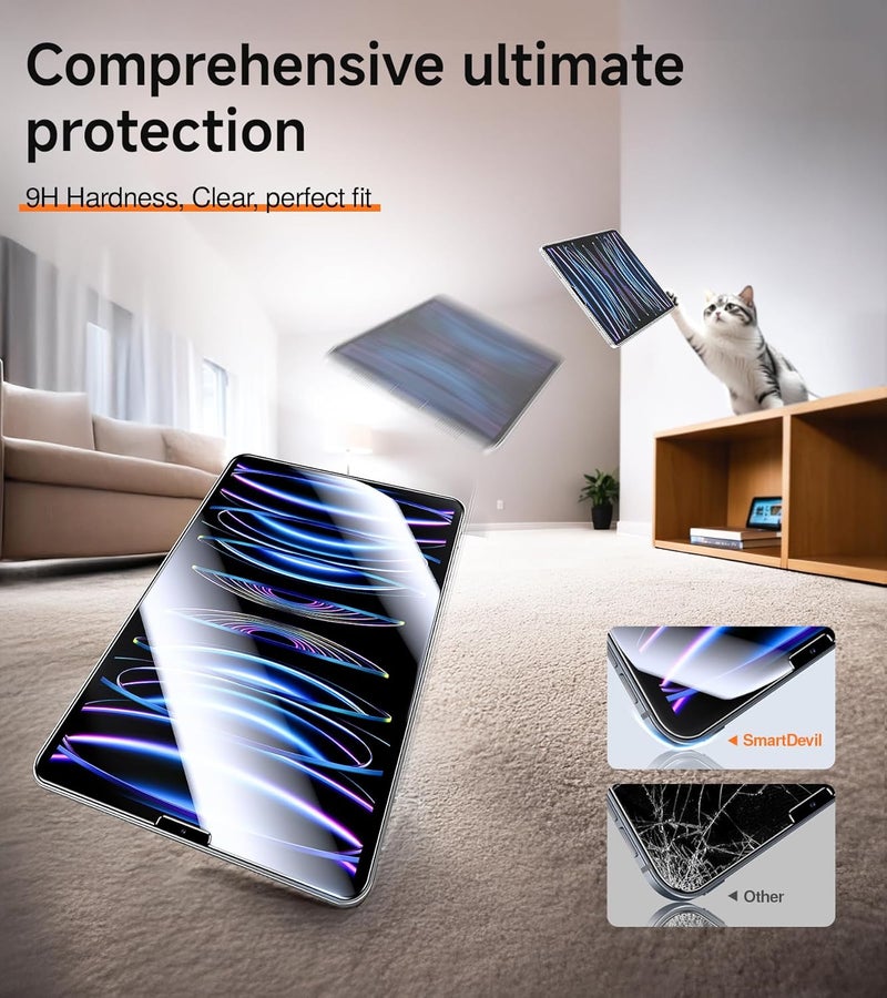 SmartDevil Screen Protector for iPad with Easy Installation Frame, 9H Clear Tempered Glass Film, Anti-Shatter, Bubble Free, Dust-Free Box, 2 Pack (Air 5/4, Pro 11" (2018-2022)) - Image 5